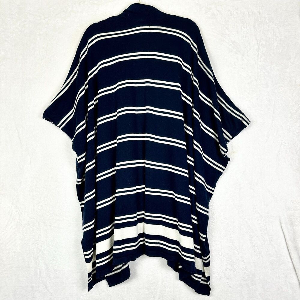 Lauren Ralph Lauren Silk Cashmere Draped Poncho Cardigan Size 1X Navy READ Flaws - Picture 4 of 11